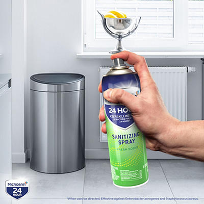Microban 24 Hour Disinfectant Sanitizing Spray, Fresh Scent, 12.5 fl oz