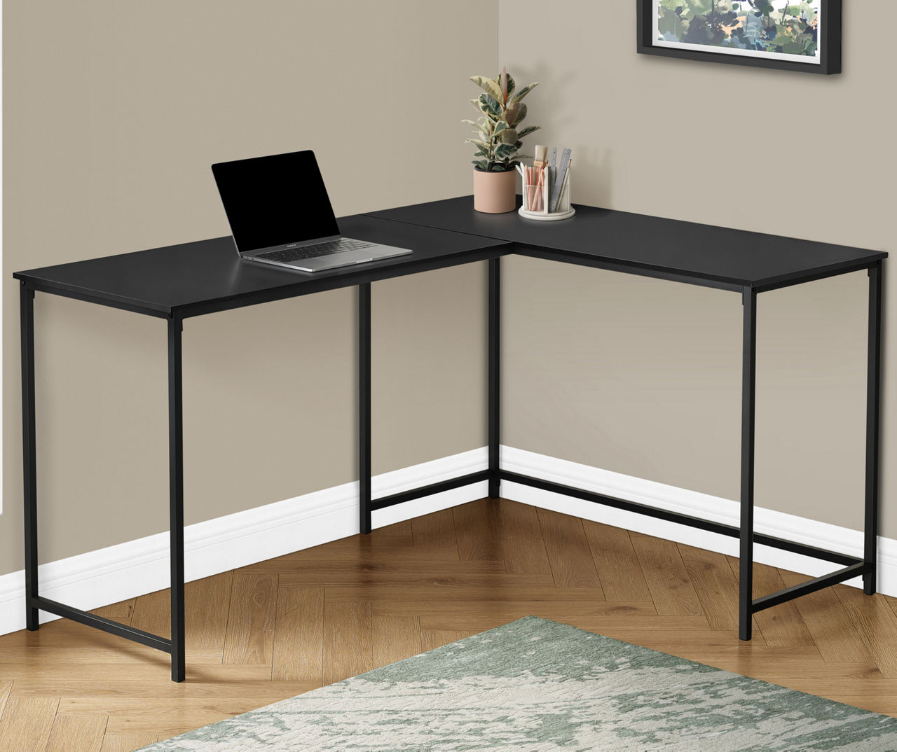 black corner computer desk