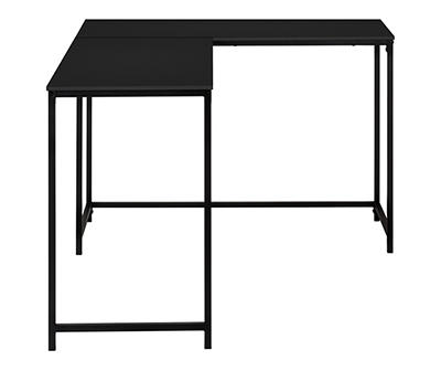 Black Metal L-Shaped Corner Desk