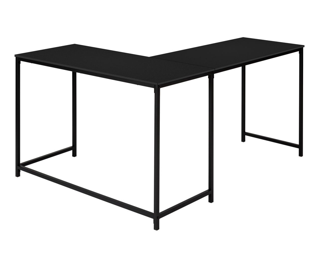 Black Metal L-Shaped Corner Desk