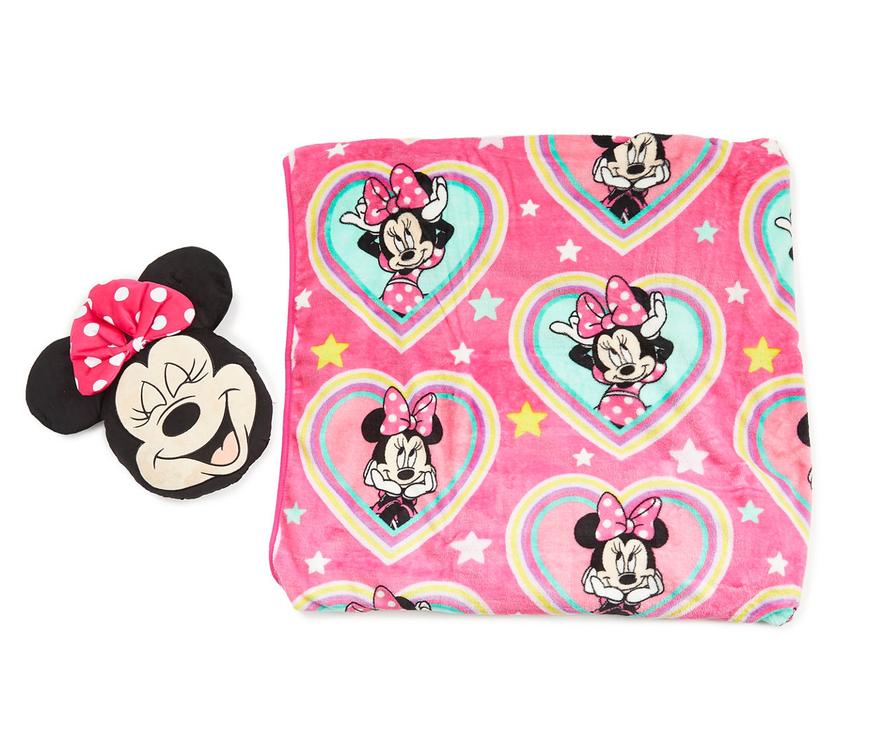 Disney Pink Princess Nogginz Pillow & Fleece Blanket Set