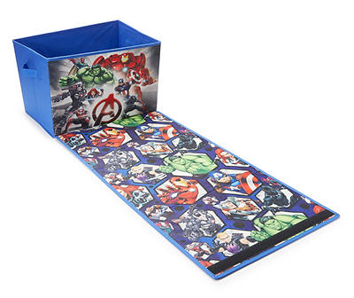 Blue Avengers Toy Chest With Attached Play Mat