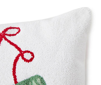 White & Red Mittens Throw Pillow, (17")