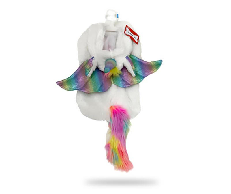 Pet Medium White & Rainbow Unicorn Costume