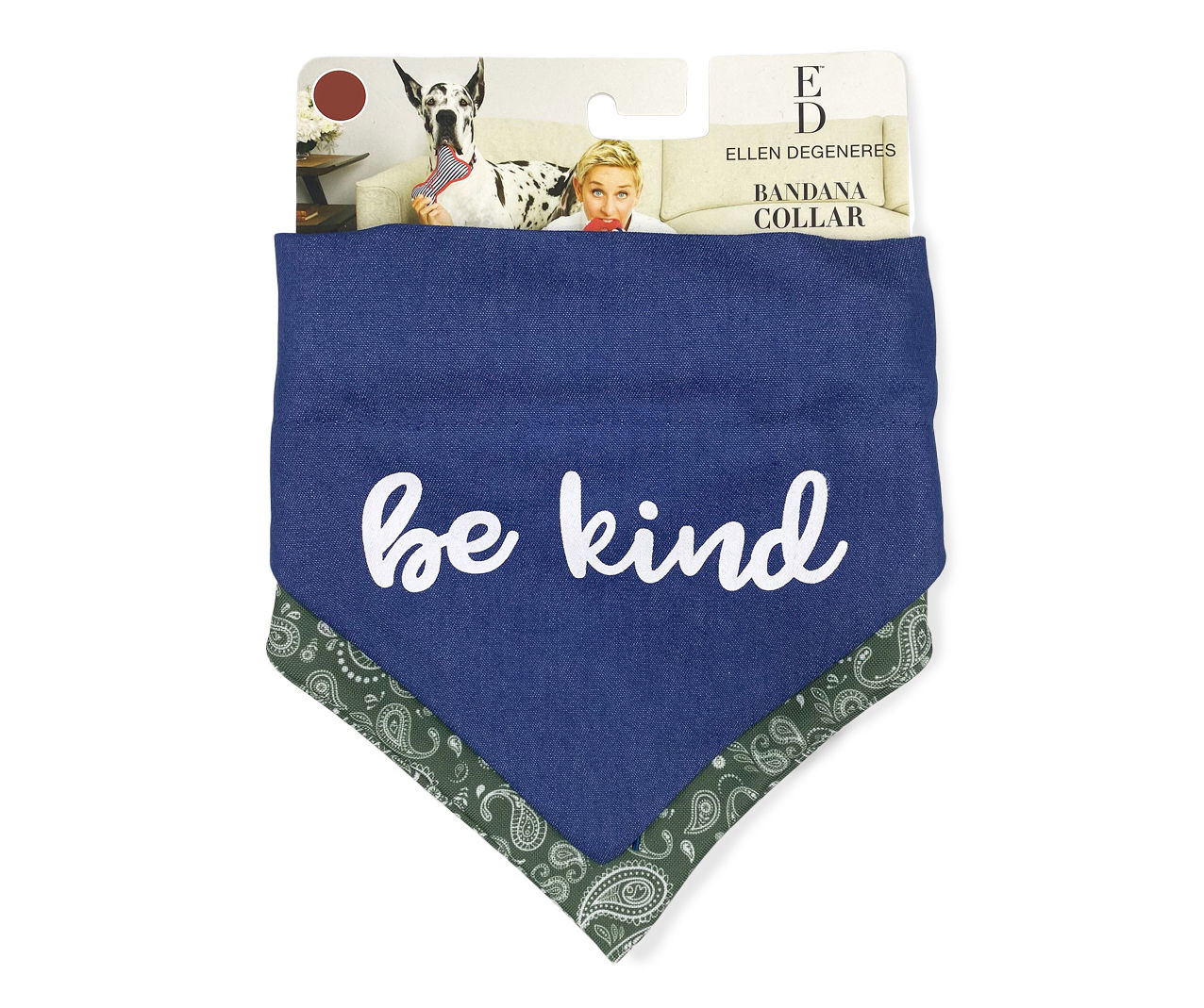 Dog's Medium "Be Kind" & Paisley 2-Piece Bandana Collar Set