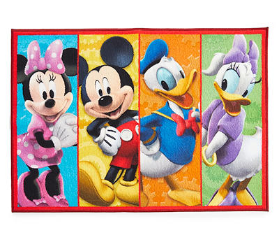 Minnie, Mickey, Donald & Daisy Polyester Rug, (31" x 45"