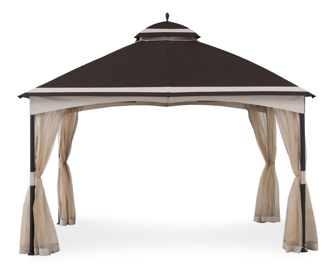 Brown & Tan 2-Tier Gazebo, (10.5' x 13')