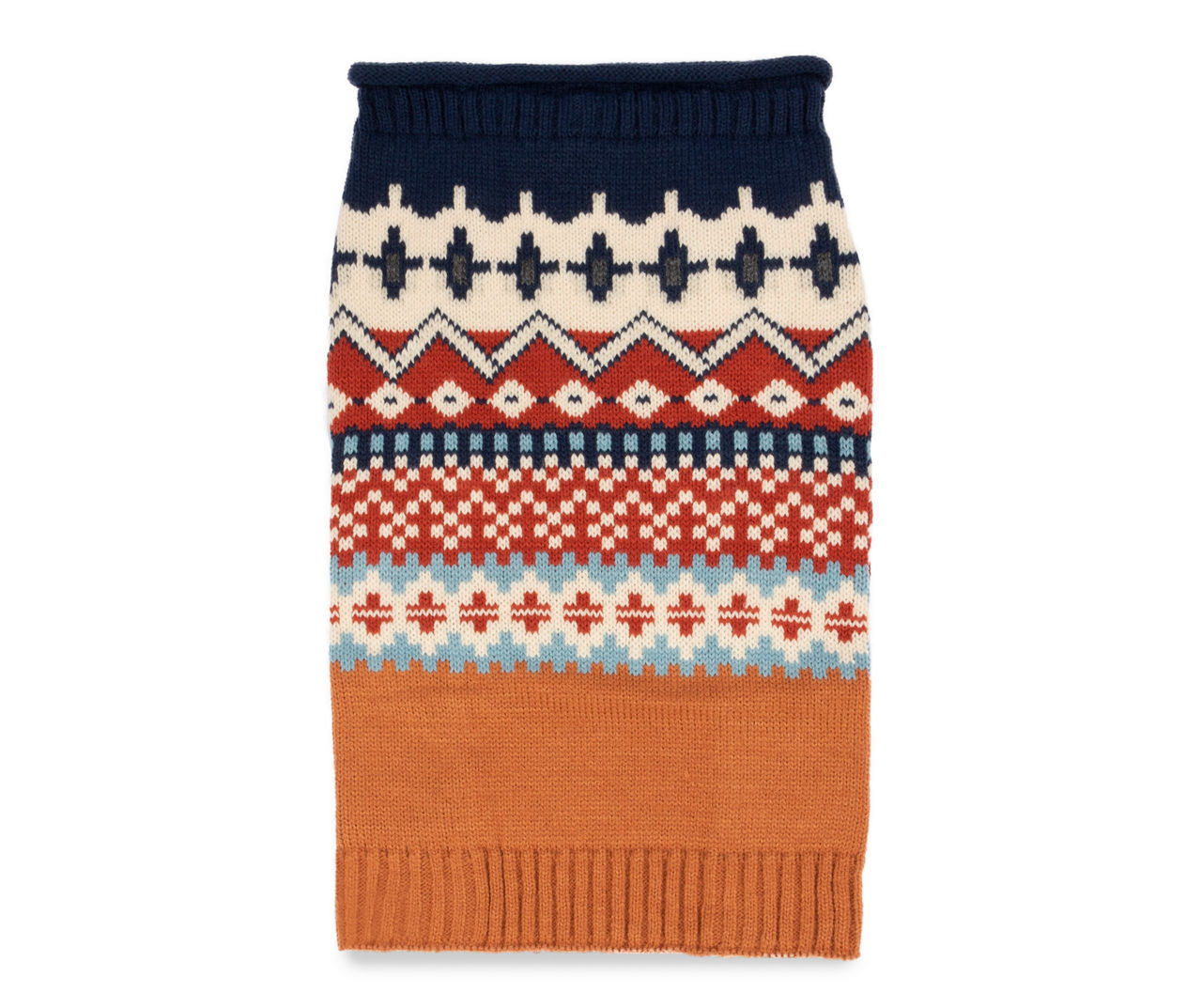 Pet X-Large Multicolor Fair Isle Roll Neck Sweater