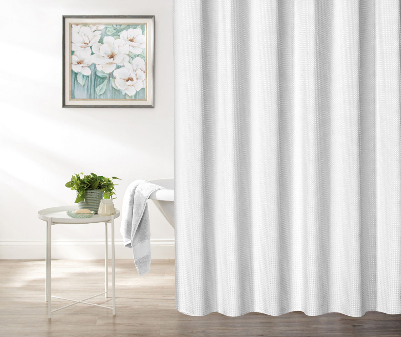 Broyhill White Embossed Waffle Shower Curtain Big Lots