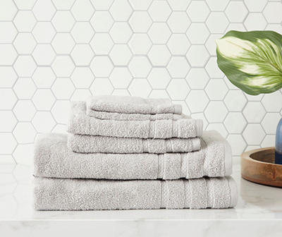 Gray 6-Piece Bath Towel Set