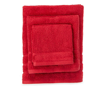 Red 6-Piece Bath Towel Set