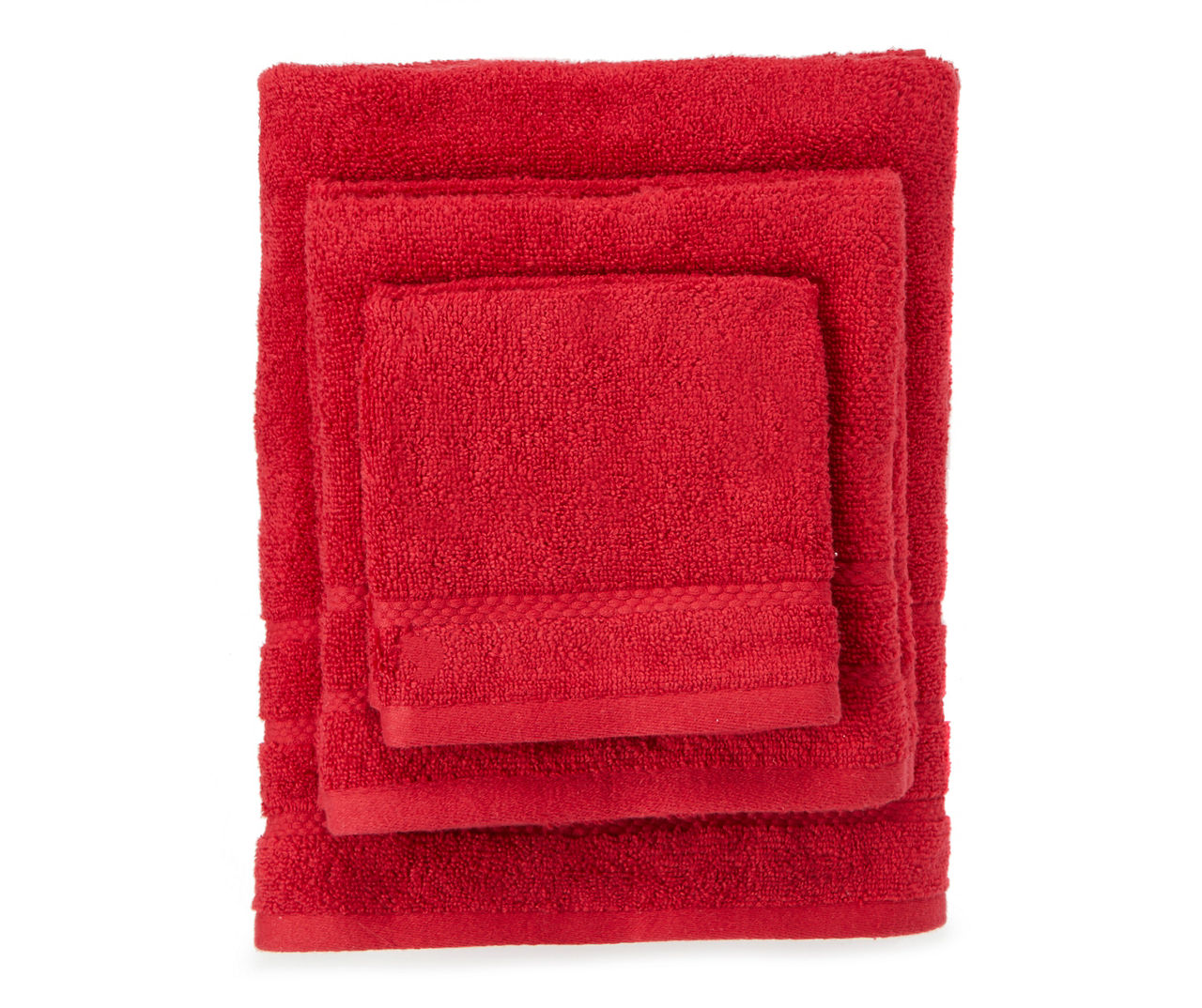 Red 6-Piece Bath Towel Set