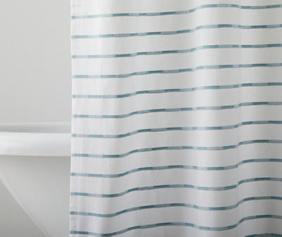 Slate Stripe Fabric Shower Curtain