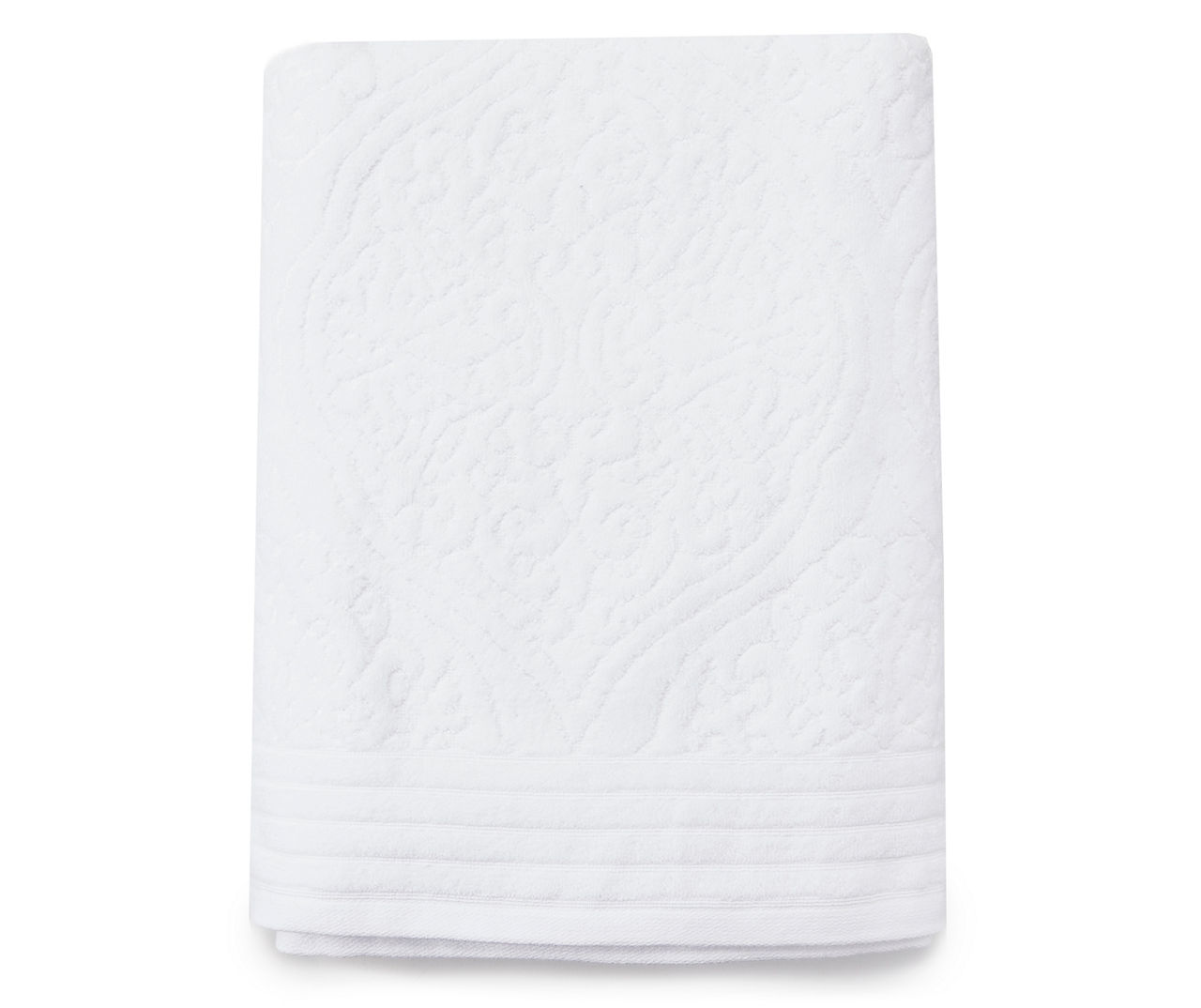 White Egyptian Cotton Jacquard Bath Towel
