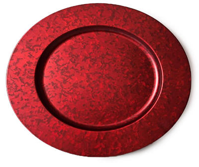 Red Galvanized Charger Plate