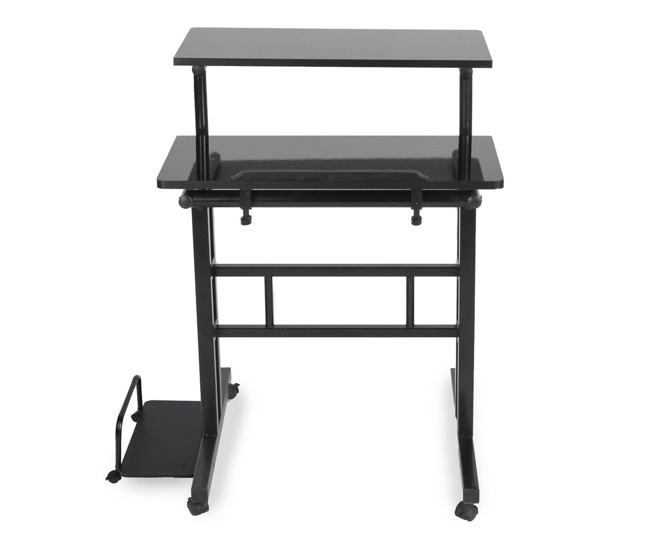 Mind Reader Black 2Tier Adjustable Rolling Standing Desk Big Lots