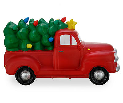 20IN RED TRUCK WITH TREE