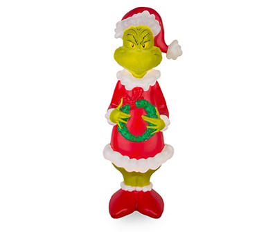 24" Santa Grinch & Wreath LED Blow Mold Decor