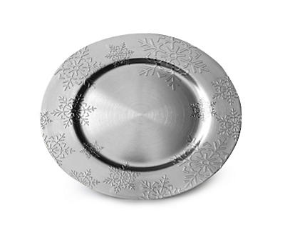Silver Snowflake Charger Plate