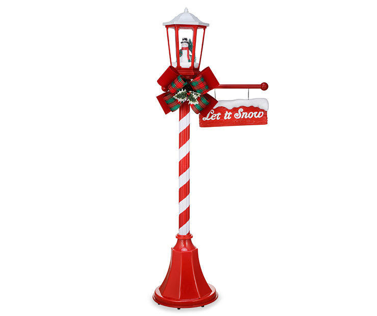 56" Snowfall LED & Music Lamppost