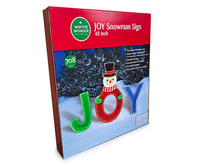 48" Joy Snowman Light-Up Sign