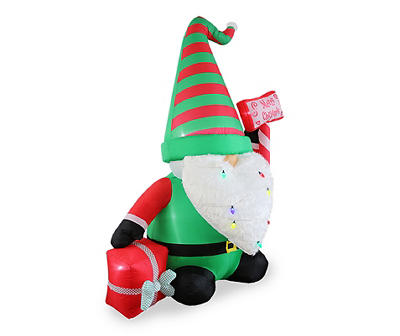 8' Inflatable LED Gnome, Gift & Sign