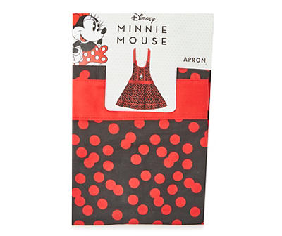 Minnie Mouse Red & Black Polka Dot Cooking Apron