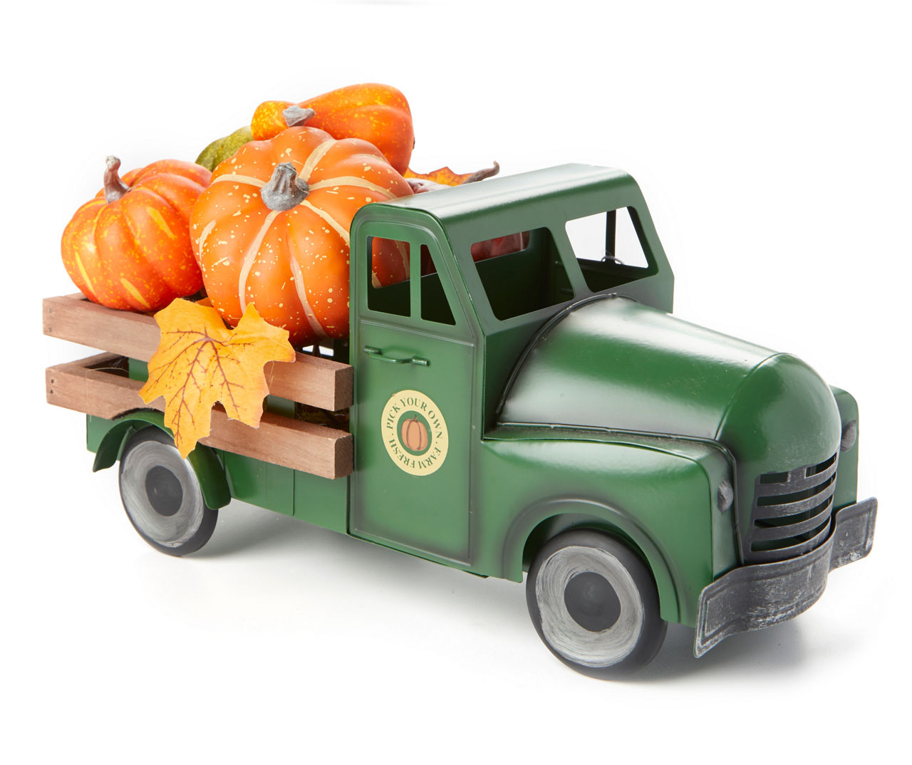 Green Retro Truck with Pumpkin Tabletop Decor | Big Lots