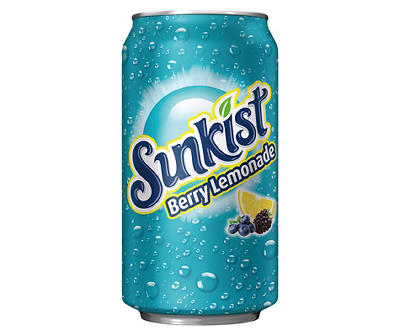 Sunkist Berry Lemonade Soda, 12 fl oz cans, 12 Pack