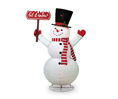 5' Pop Up Snowman & "Let It Snow" Sign