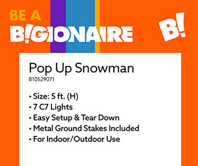 5' Pop Up Snowman & "Let It Snow" Sign