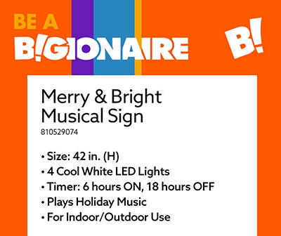 MERRY & BRIGHT LED SIGN WITH MUSIC