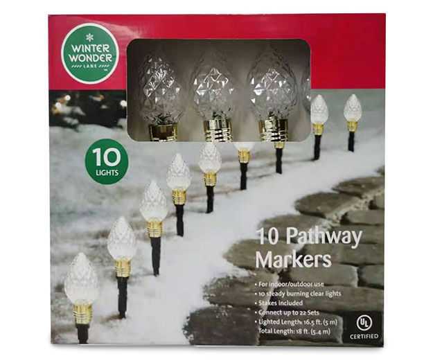 Winter Wonder Lane White C7 Bulb 10-Piece Pathway Marker Set | Big Lots