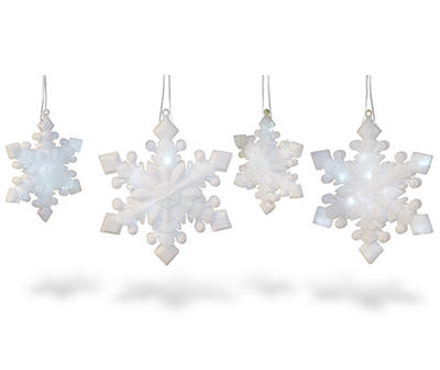 New Martha Stewart 72 LED Warm White Snowflake Icicle Lights 
