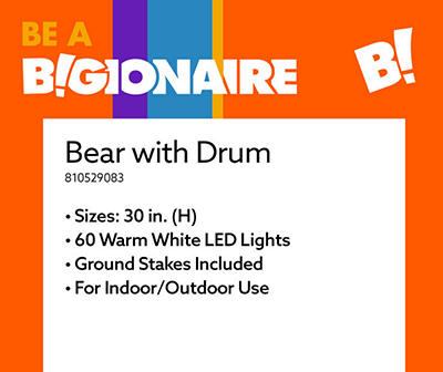 30IN BEAR WITH DRUM
