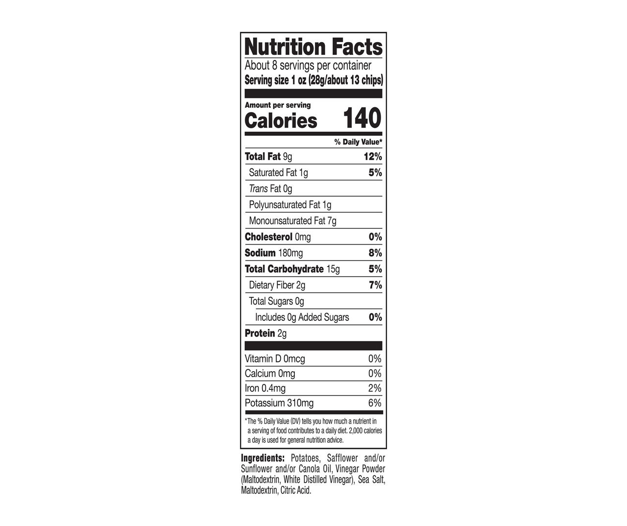 Sea Salt & Vinegar Potato Chips, 8.5 Oz.