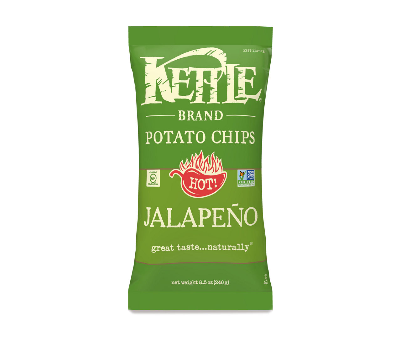Kettle Brand Potato Chips, Jalapeno Kettle Chips, 8.5 oz