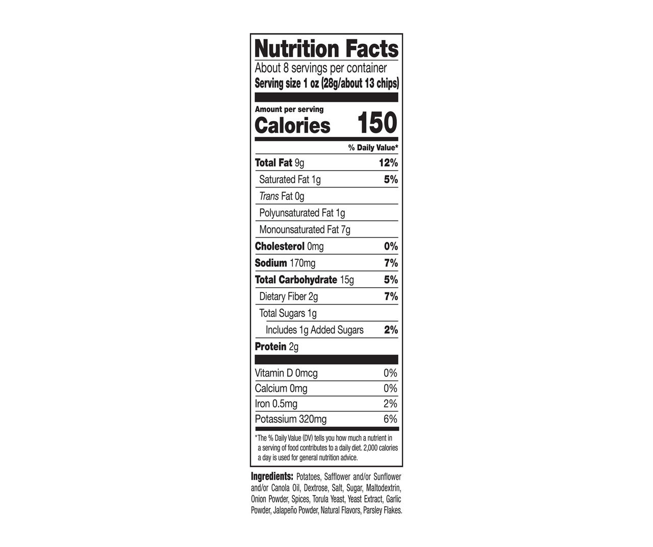 Jalapeno Potato Chips, 8.5 Oz.