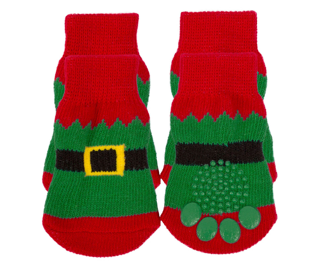 Simply Dog Pet Green & Red Elf Paw Socks | Big Lots