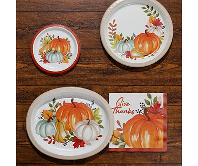 Harvest Pumpkins Paper Lunch Plates, 30-Count