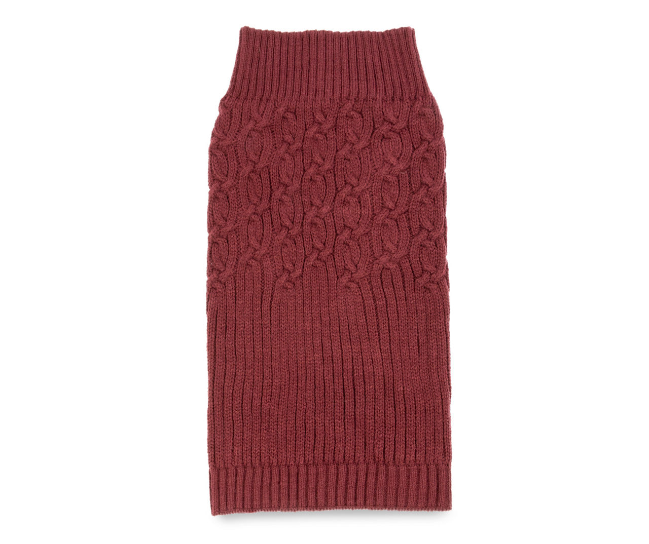 Pet Medium Red Classic Cable Knit Sweater