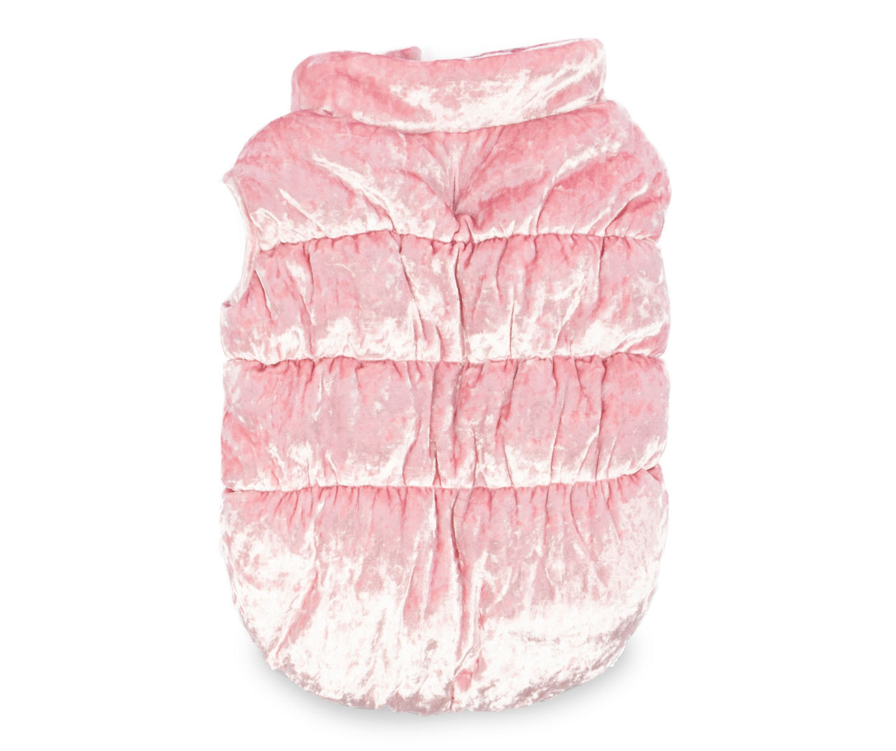 Pet Medium Pink Puffy Shirred Velour Pull-On Jacket