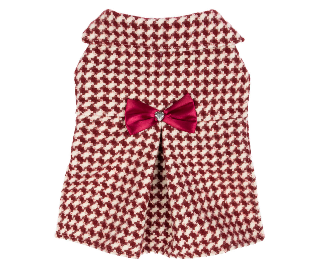 Pet Large Red & White Houndstooth Collared Jacket