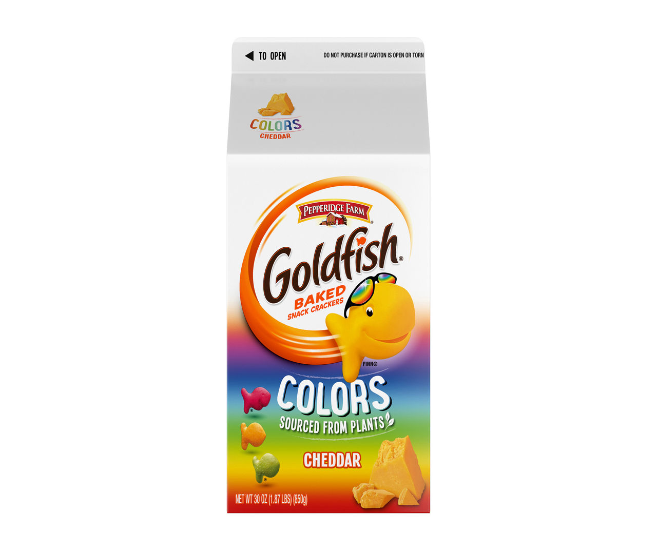 Pepperidge Farm Goldfish Colors Cheddar Baked Snack Crackers, 30 Oz ...