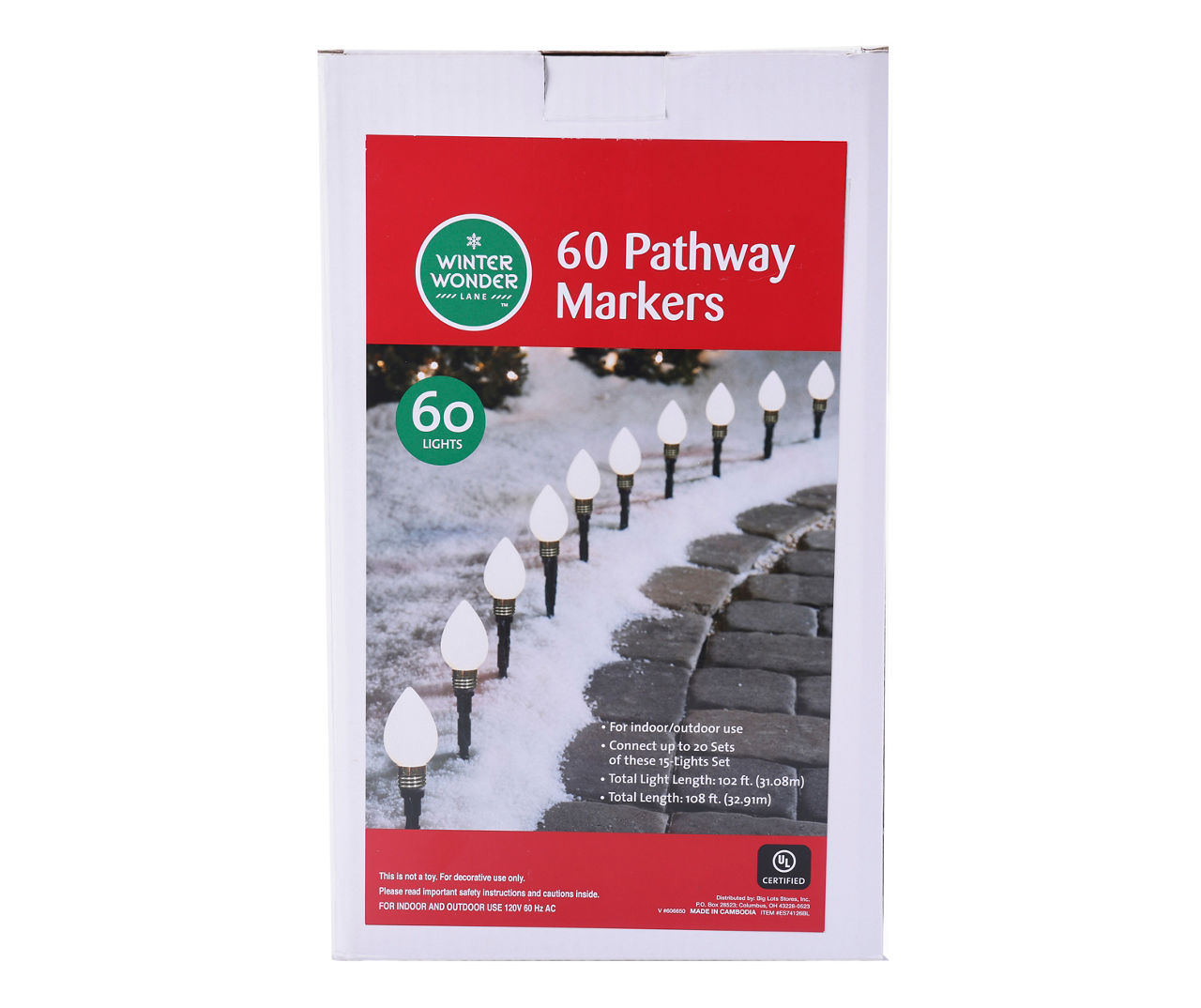 Clear C7 Bulb 60-Piece Pathway Markers Set