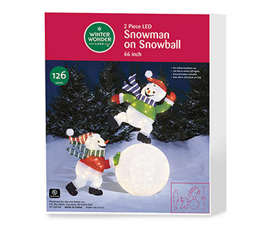24" Animated Mr Snowman with Lighted Snowball Christmas Home Decor 