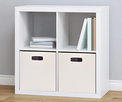 Storage Solutions White 4-Cube Storage Cubby