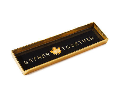 "Gather Together" Gold Decorative Tray