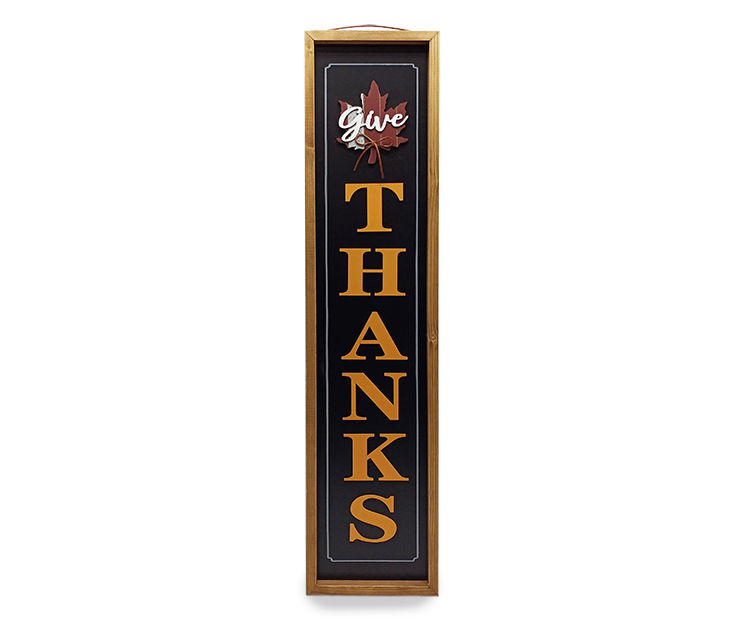 "Give Thanks" Framed Jumbo Porch Leaner
