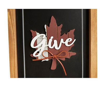 "Give Thanks" Framed Jumbo Porch Leaner